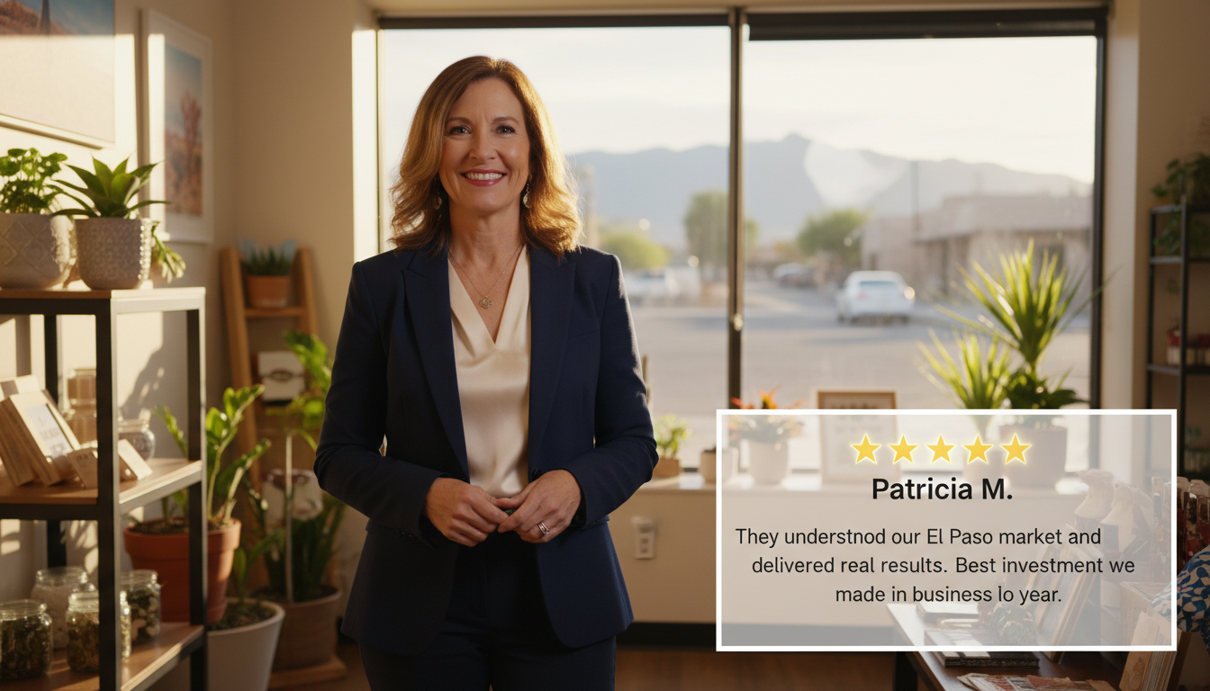 Satisfied business owner Patricia M. testimonial: 5-star review of El Paso digital marketing agency