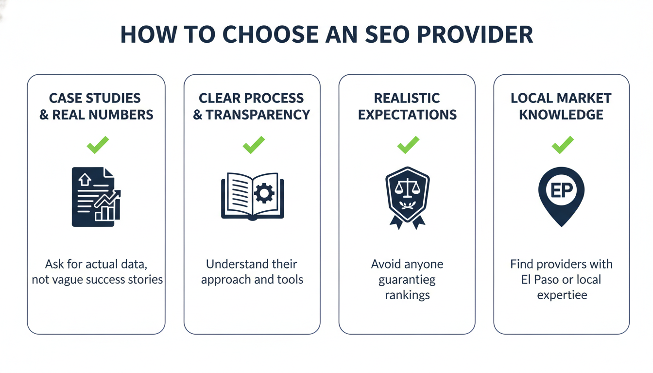 Checklist for choosing the right SEO provider with El Paso local expertise criteria