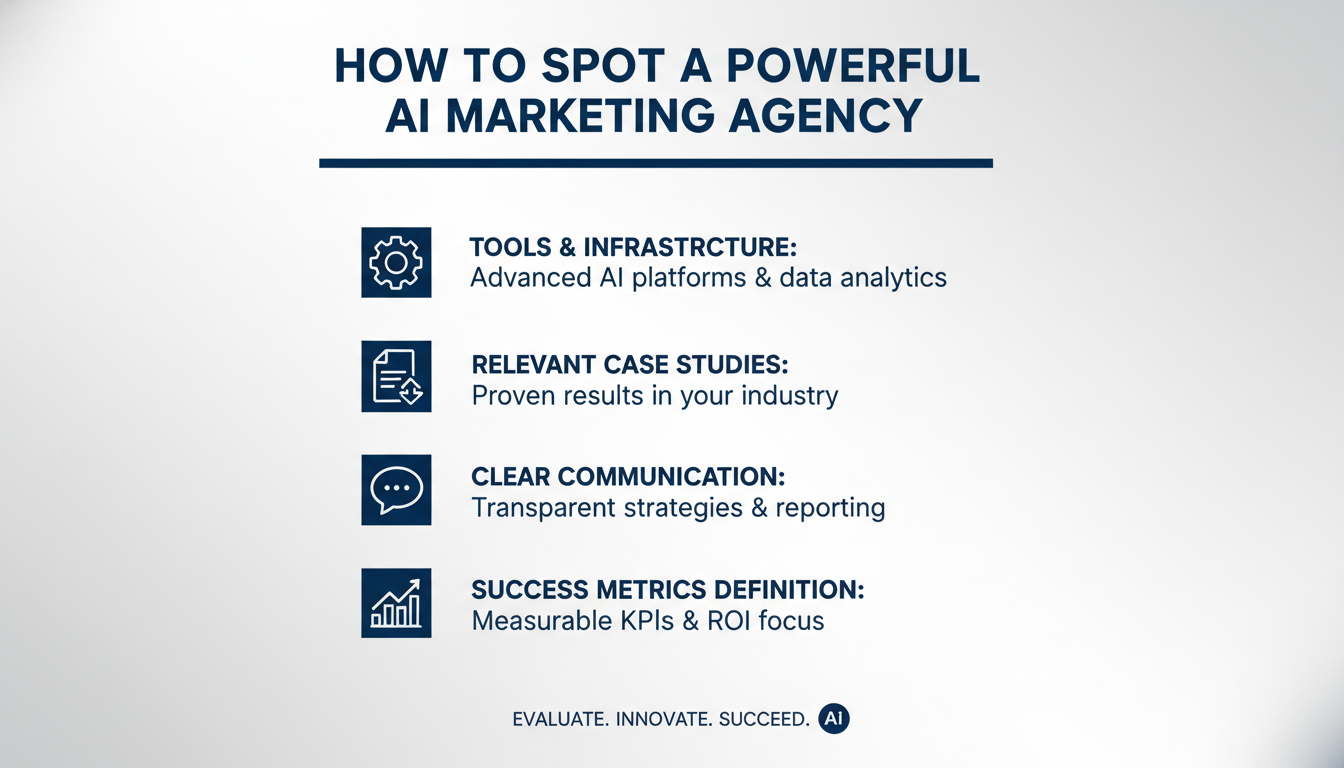 Agency evaluation checklist: tools, case studies, communication, success metrics, Columbus, Texas