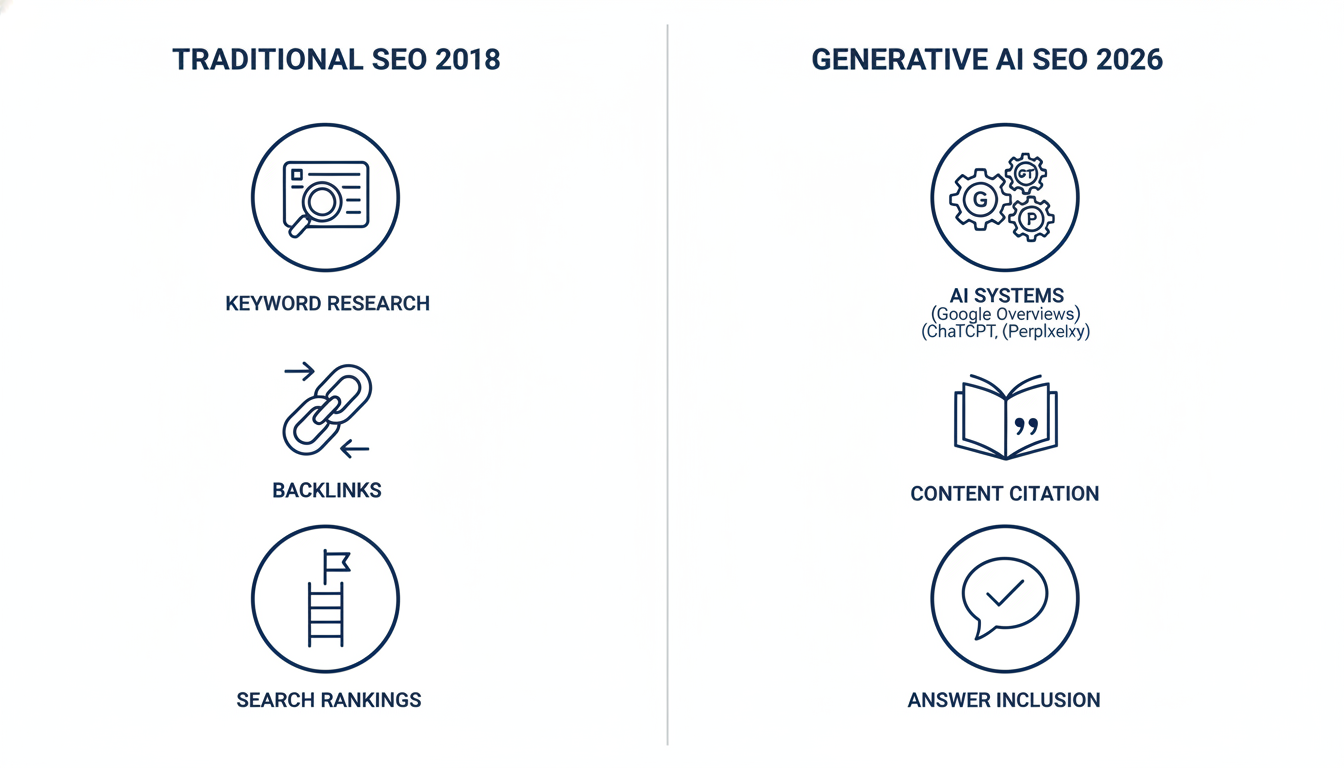 Comparison diagram: Traditional SEO vs Generative AI SEO for Indianapolis businesses