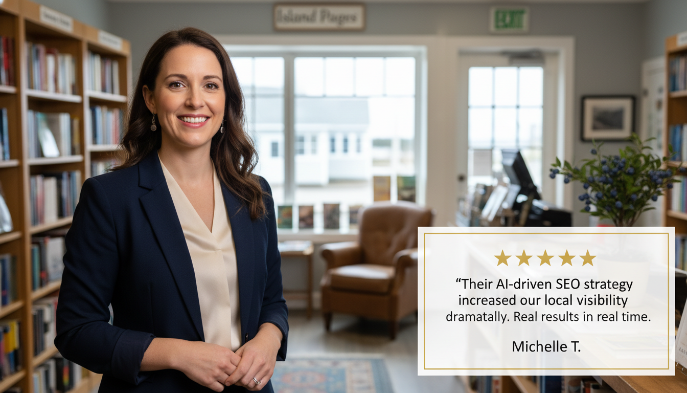 Business owner testimonial: 5-star review of AI-driven SEO results in Detroit, Maine