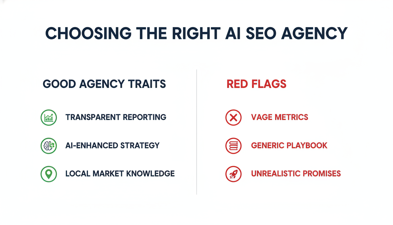 Agency selection comparison: Good traits vs red flags for choosing SEO providers