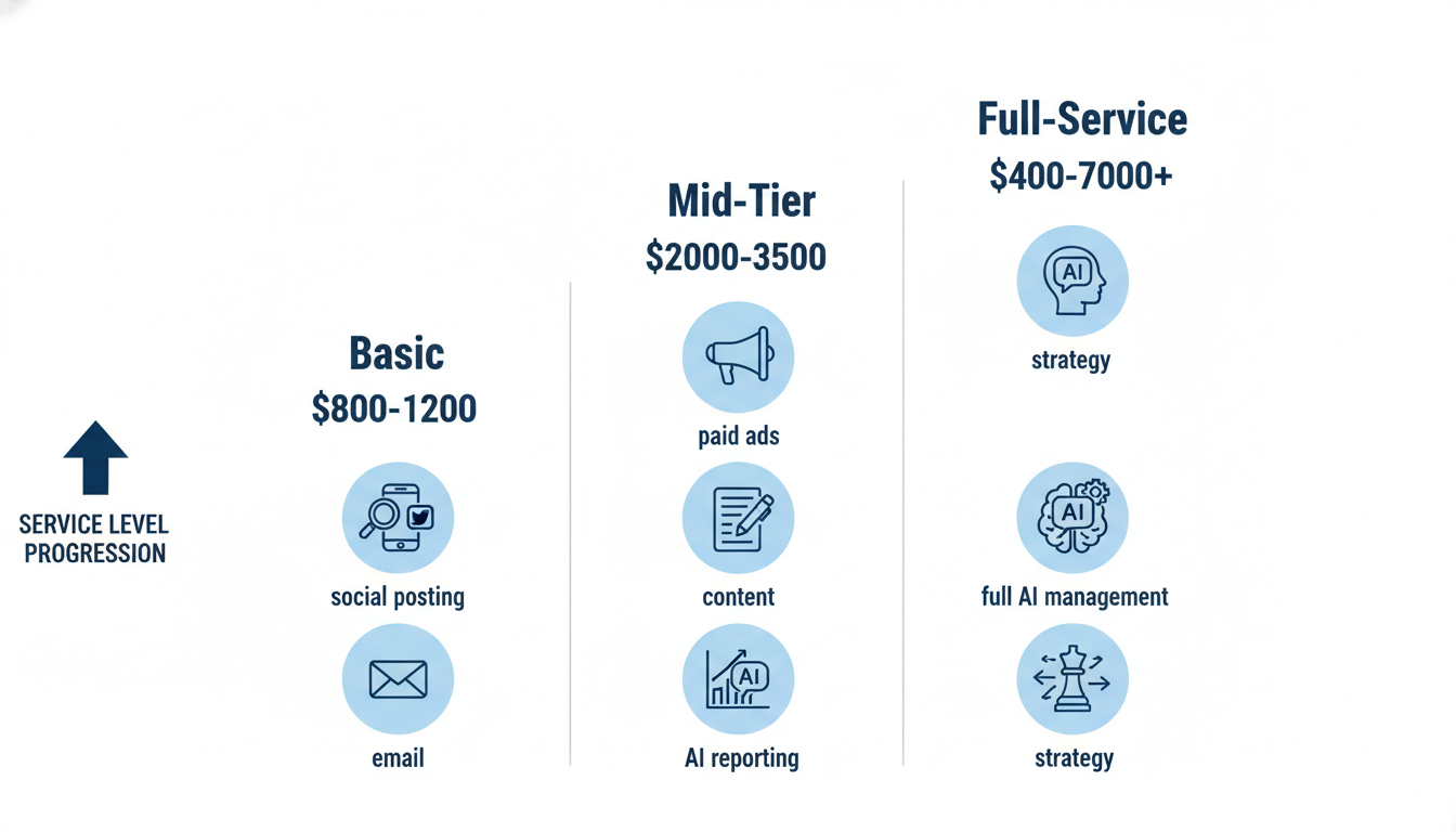 Pricing tier comparison for digital marketing services Basic Mid-Tier Full-Service in Trenton NJ