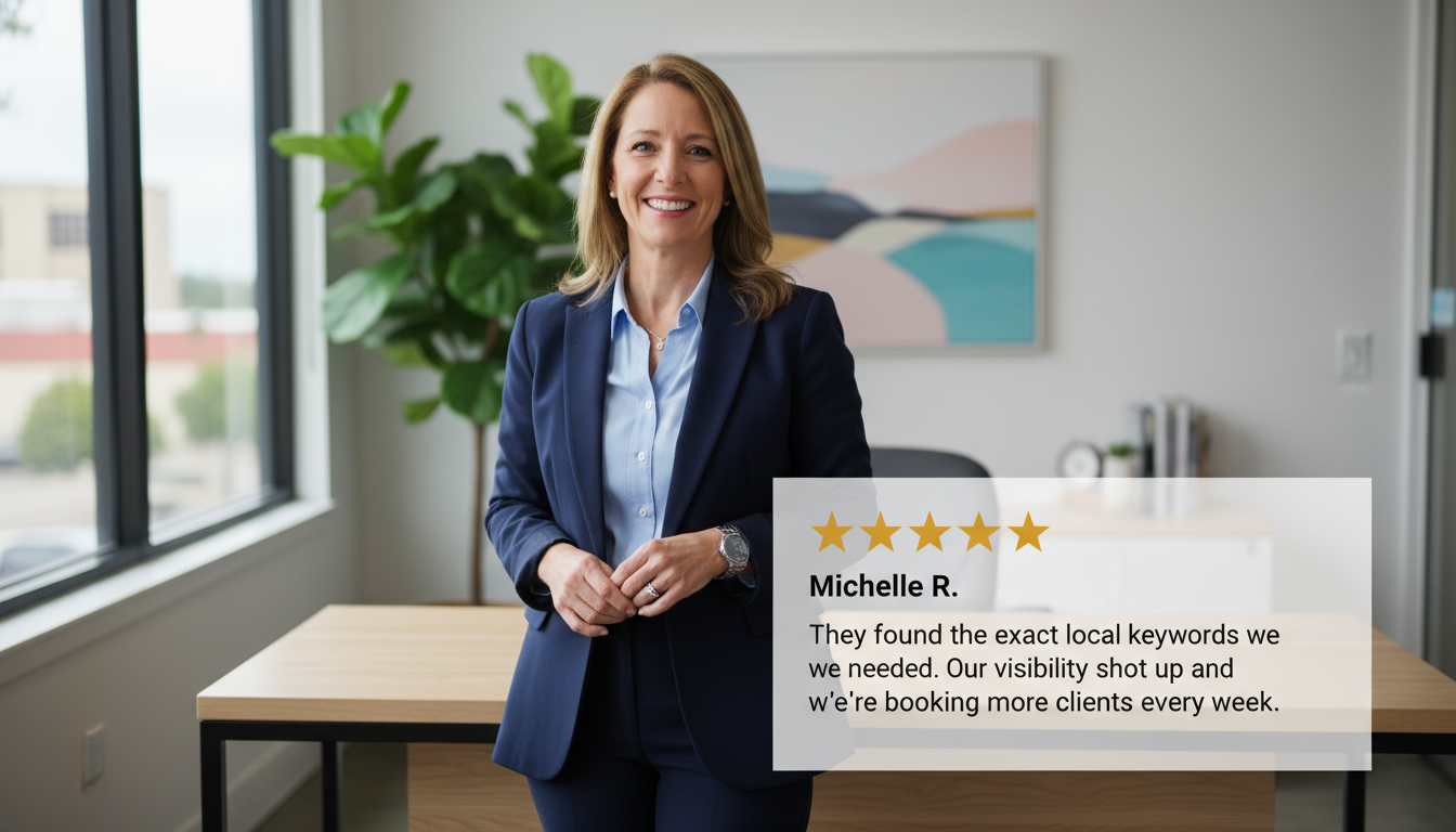 Client testimonial with 5-star review: AI SEO Services in Gainesville Florida