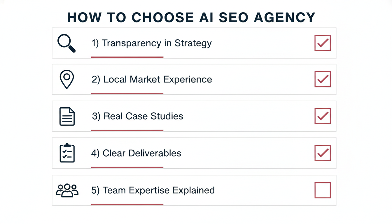 Five-point checklist for evaluating and choosing an AI SEO agency in Portland