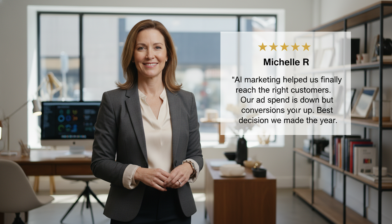 Satisfied business owner testimonial: AI marketing increased conversions in Trenton