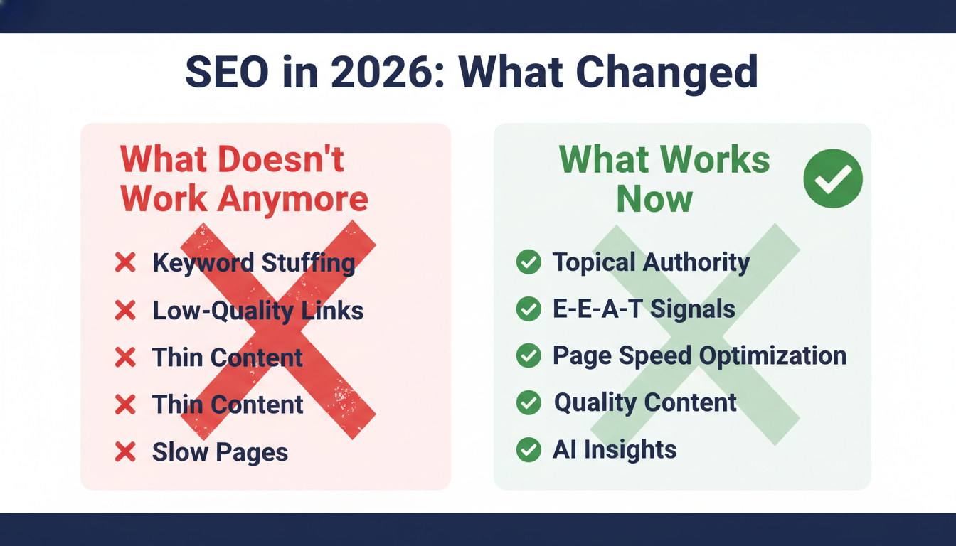 SEO 2026 comparison: outdated tactics vs. effective modern strategies for San Antonio businesses