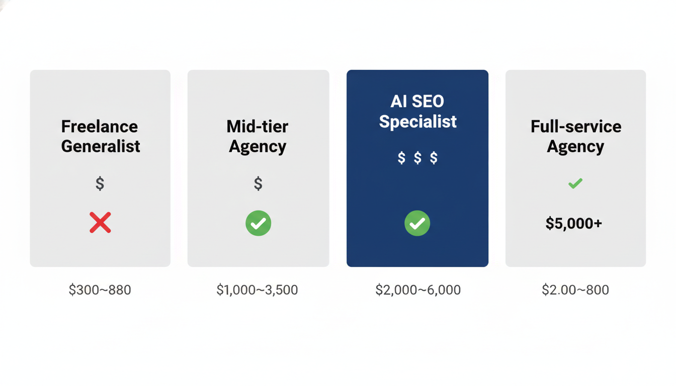 SEO consultant pricing comparison chart for Corpus Christi business services