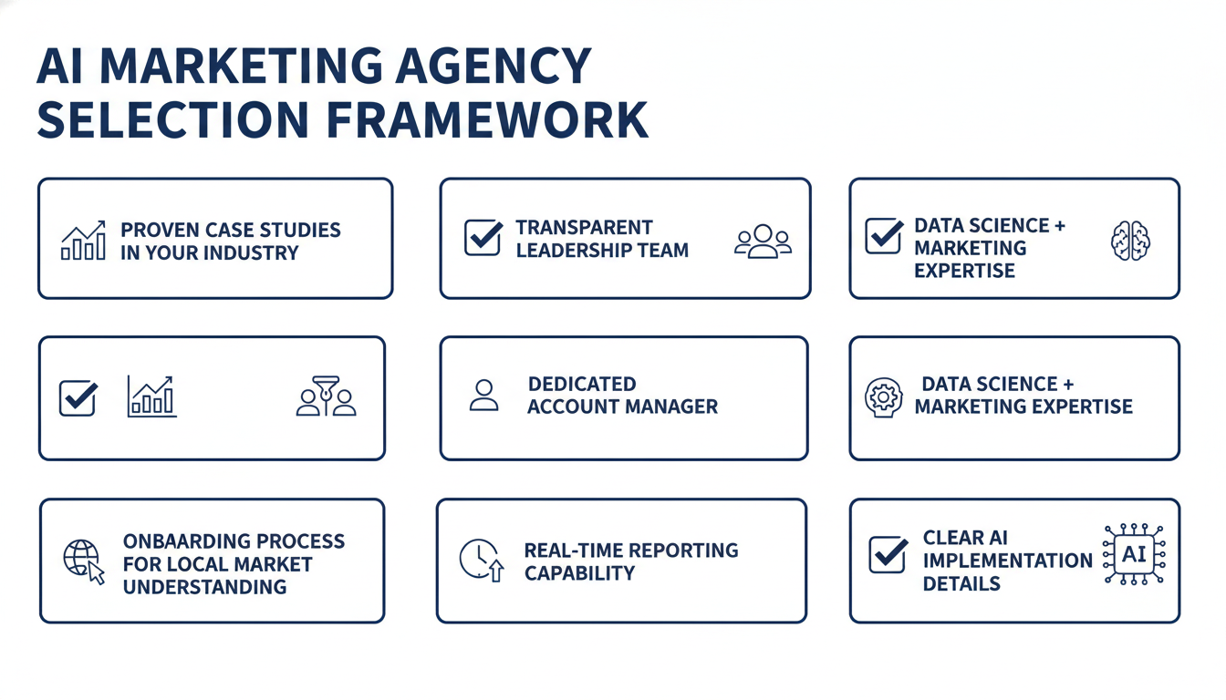 Marketing agency evaluation checklist with key criteria and questions to ask. Digital marketing evaluation framework Corpus Christi