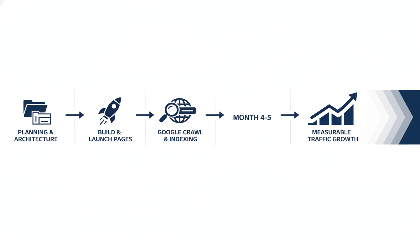 Programmatic SEO results timeline: 5-month roadmap from planning to measurable traffic growth McAllen