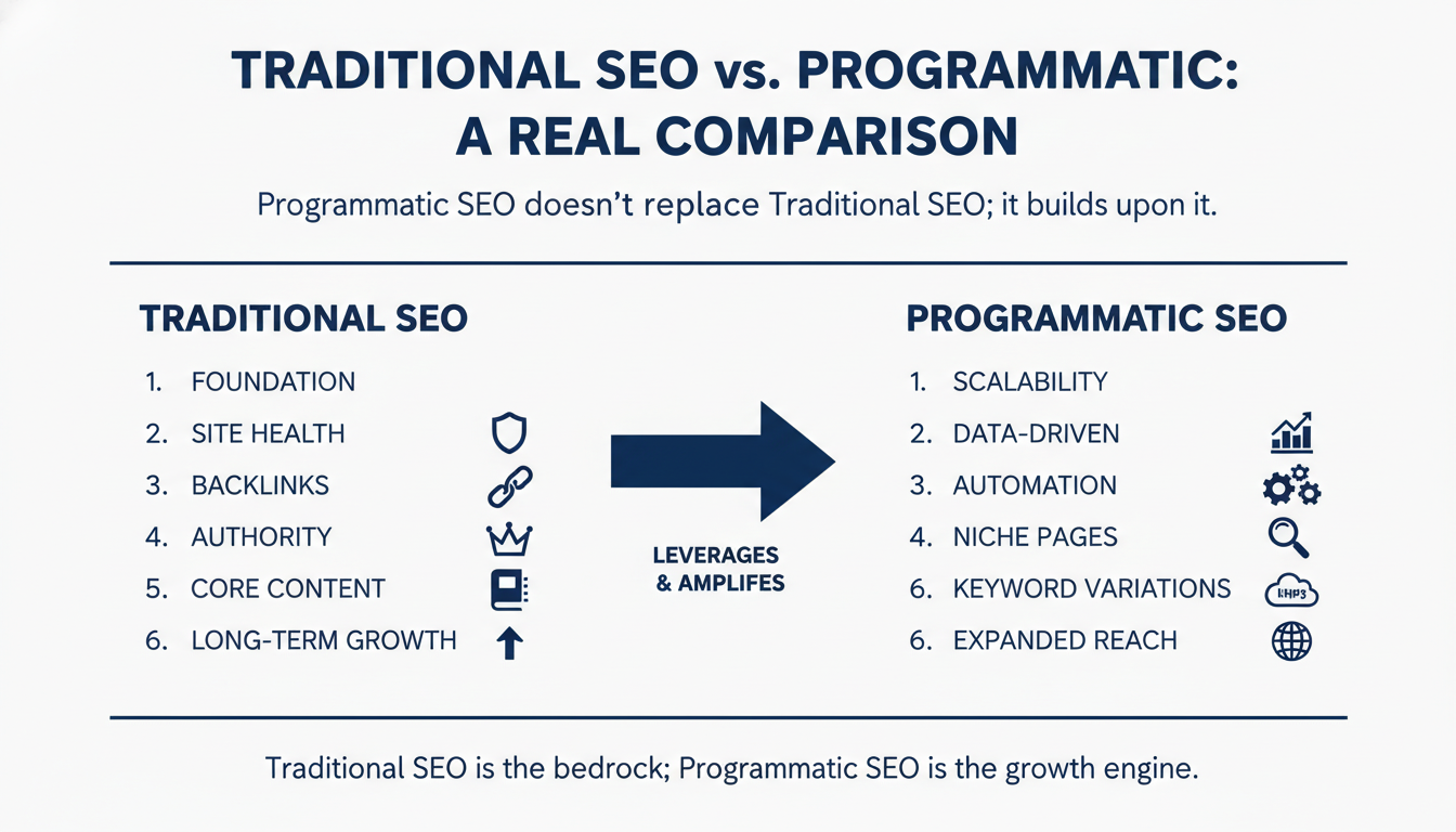 Traditional SEO vs. Programmatic: A Real Comparison - programmatic SEO agency Tulsa in Tulsa, Oklahoma
