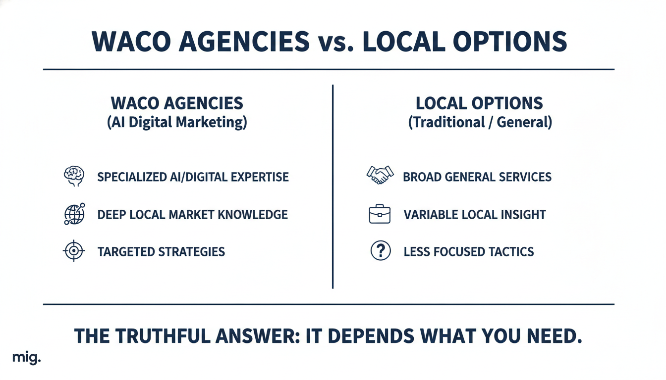 Waco Agencies vs. Local Options - AI digital marketing agency Waco in Corpus Christi
, TX