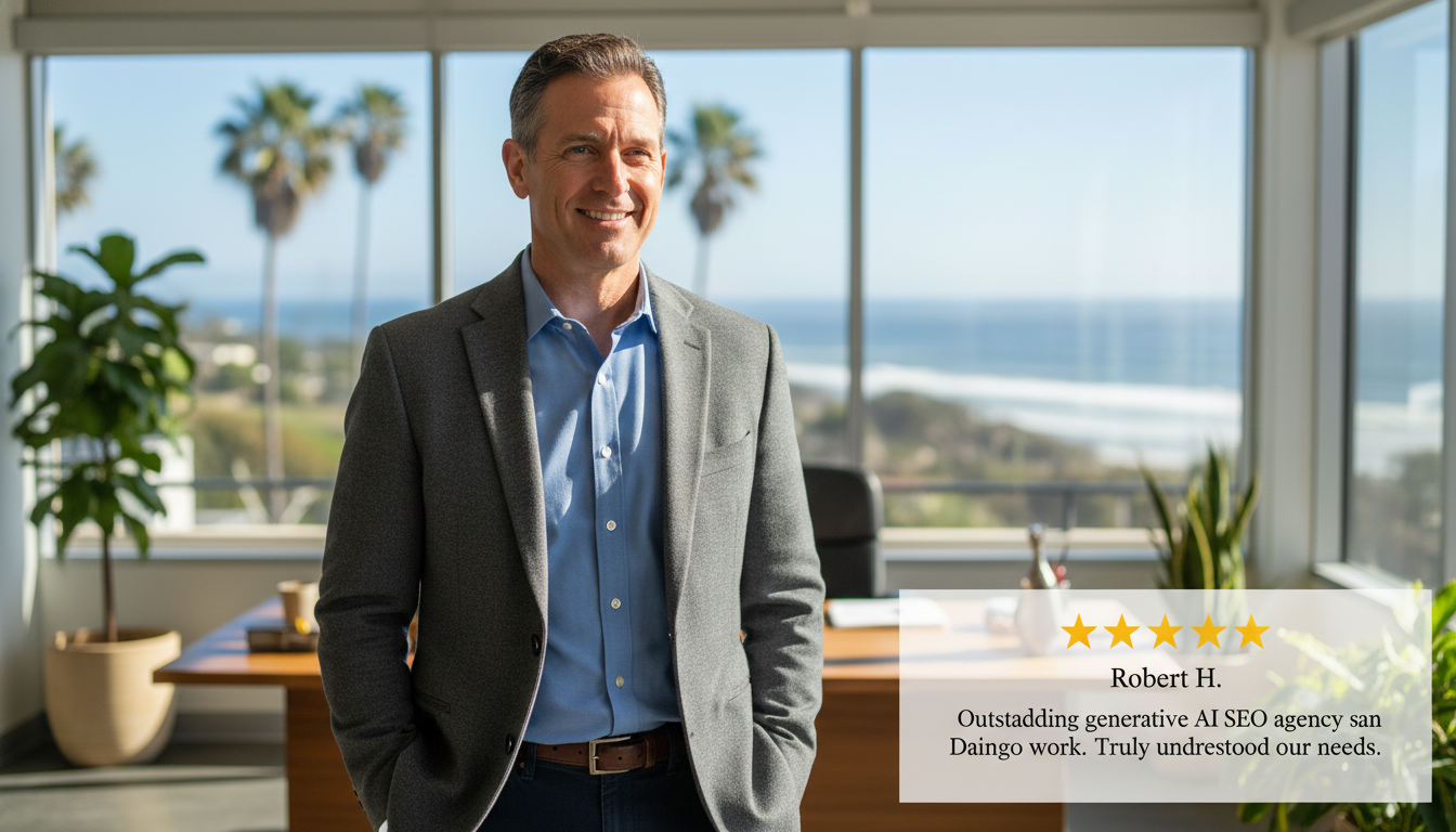 Satisfied generative AI SEO agency San Diego customer review in San Diego, California