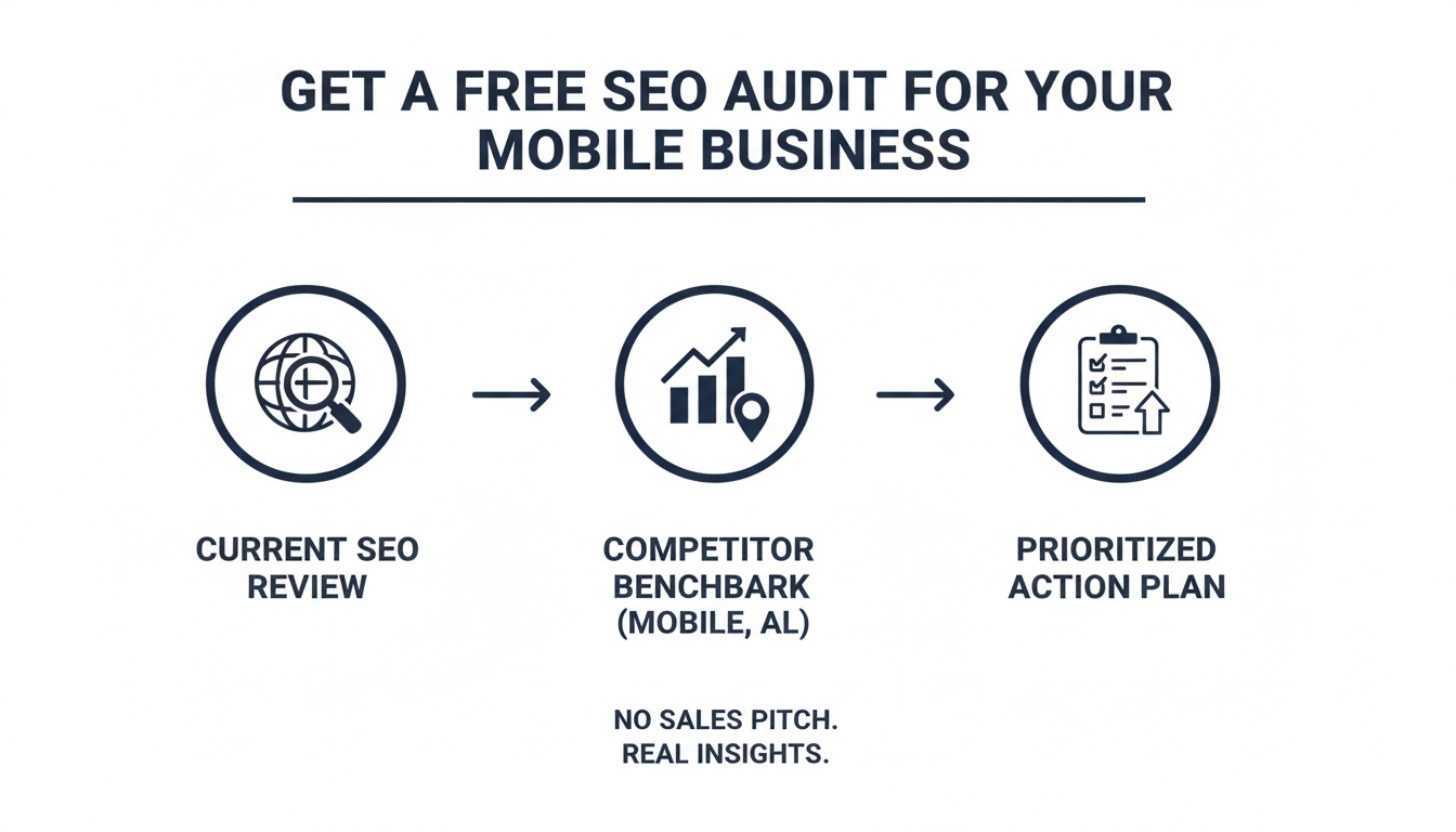 Get a Free SEO Audit for Your Mobile
Business - AI SEO agency in Reading PA in Mobile
, AL