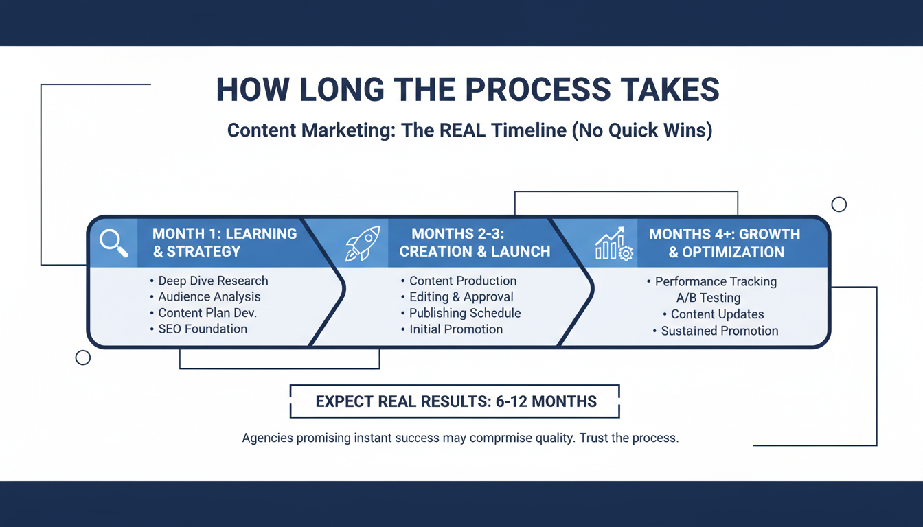 How Long the Process Takes - AI content marketing agency Atlantic City in Huntington
, WV