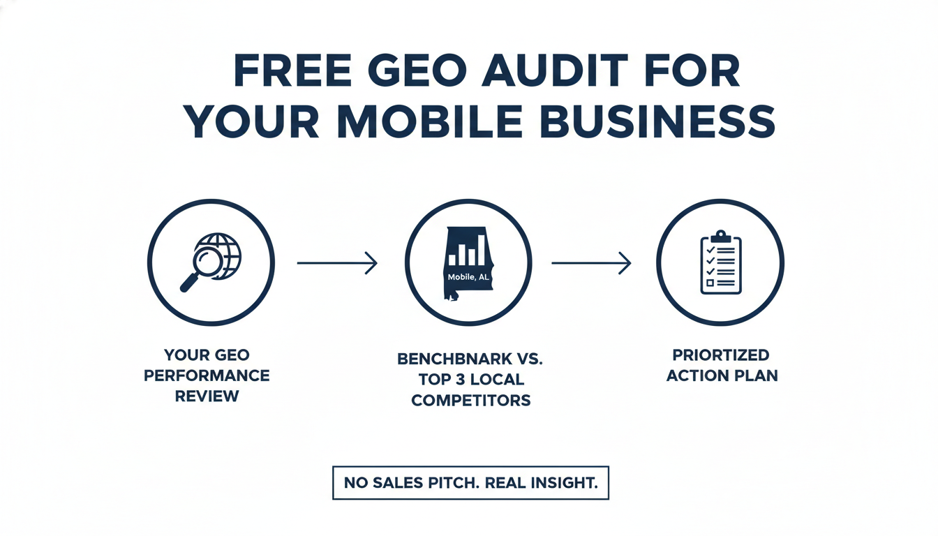 Get a Free GEO Audit for Your Mobile
 Business - generative AI SEO agency Syracuse in Mobile
, AL
