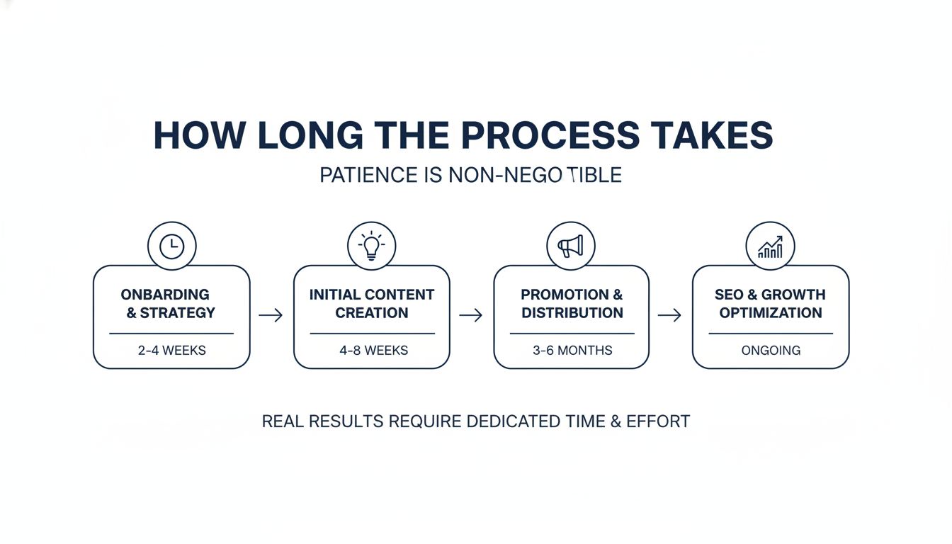 How Long the Process Takes - AI content marketing agency Hilton Head in Mobile
, AL