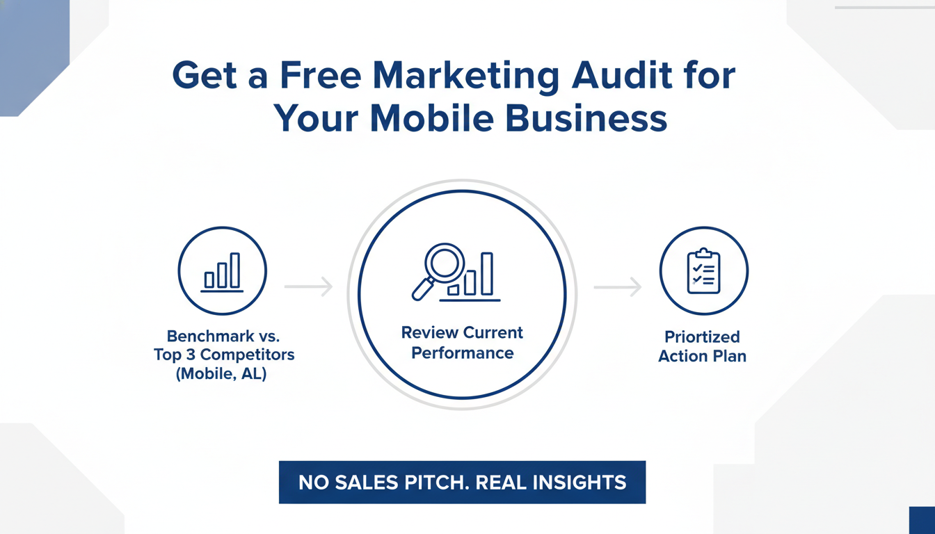 Get a Free Marketing Audit for Your Mobile
Business - AI marketing agency Rochester in Mobile
, AL