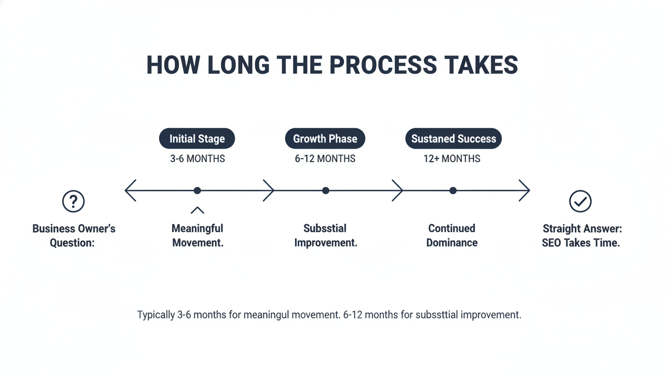 How Long the Process Takes - SEO agency Reno AI in Mobile
, AL