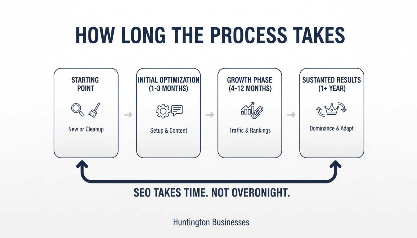 How Long the Process Takes - AI SEO agency Atlantic City in Huntington
, WV
