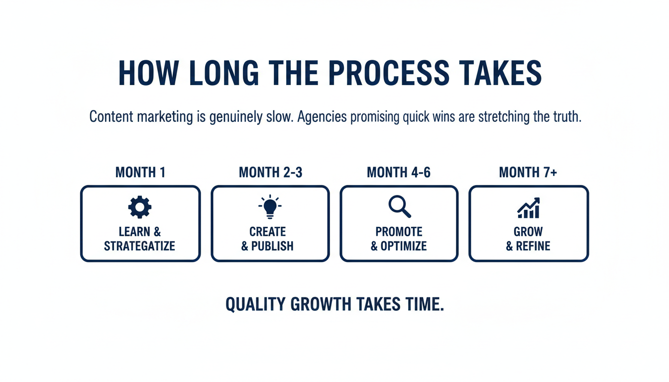 How Long the Process Takes - AI content marketing agency Atlantic City in Huntington
, WV