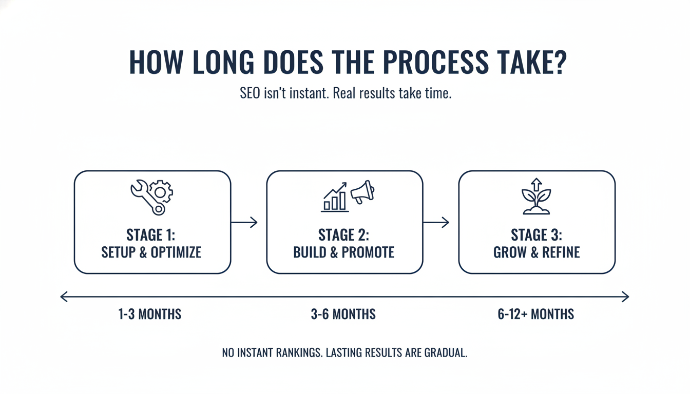 How Long Does the Process Take? - AI SEO consultant Reno in Mobile
, AL