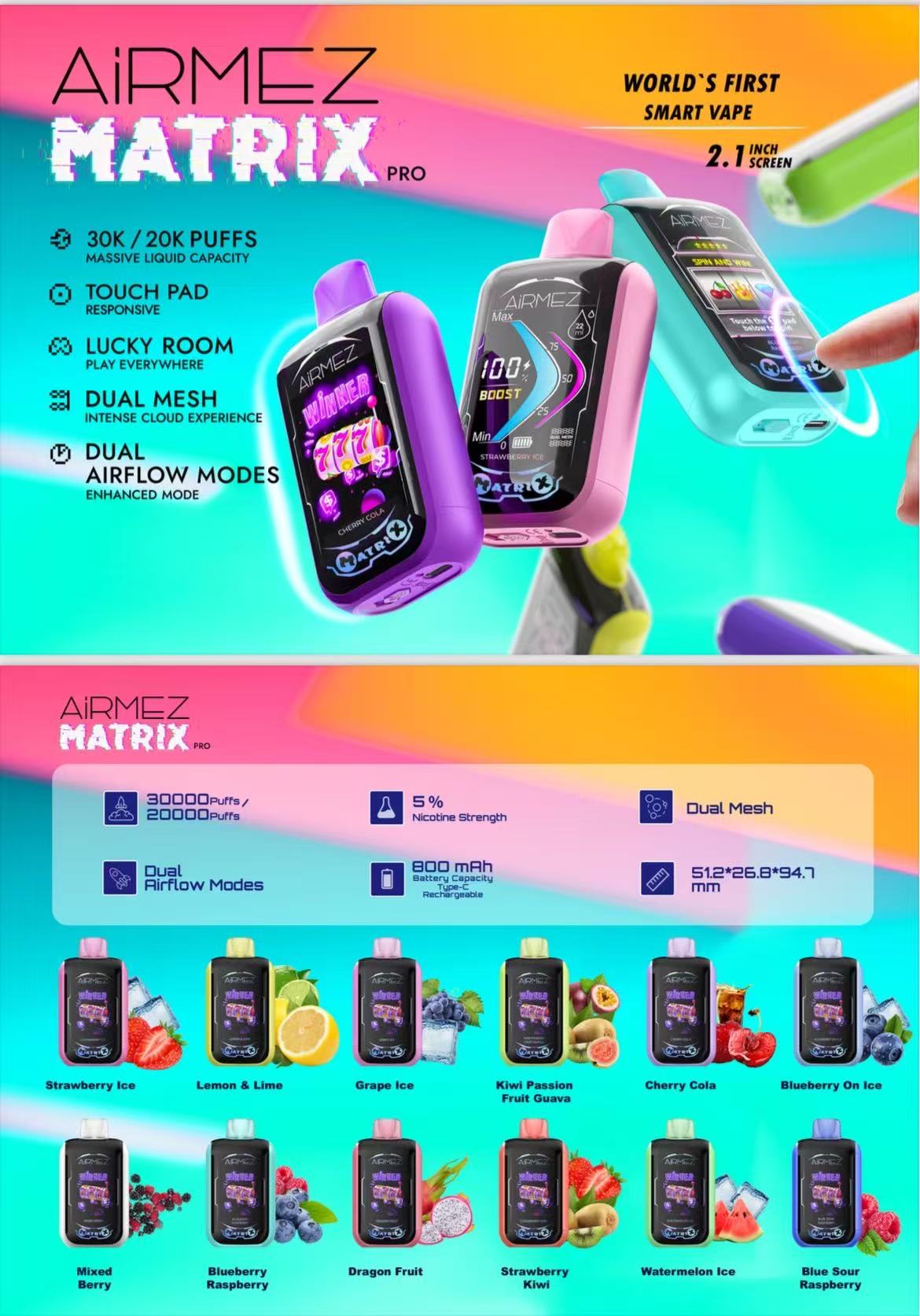 AiRMEZ MATRIX PRO – Inteligentny Waporyzator z Ekranem