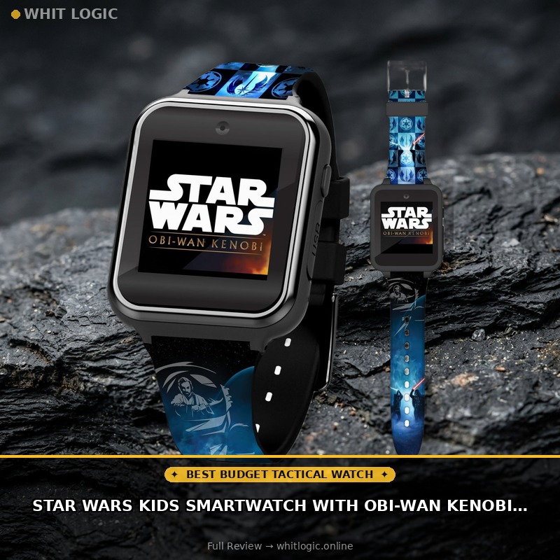 Star Wars Kids Smartwatch with OBI-Wan Kenobi Design, 10 Clock Faces, Selfie Camera, Voice and Video Recorder, Step Counter, Calculator, Alarm, Fun Games, and 3 Wallpapers – Fits Wrists 5.5"-8.0"