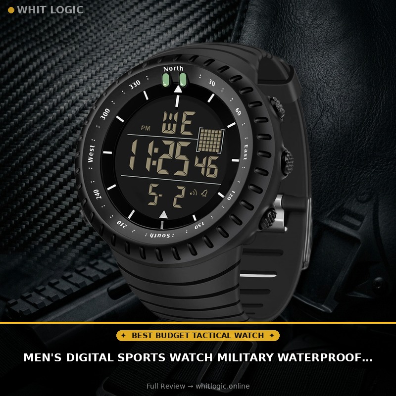 Men's Digital Sports Watch Military Waterproof Tactical Watch with LED Backlight Watches for Men