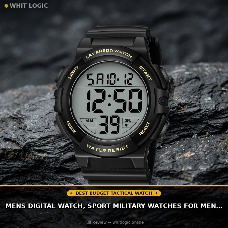 Mens Digital Watch, Sport Military Watches for Men Waterproof LED Screen Large Face Tactical Watch with Backlight Alarm Stopwatch Wrist Watch