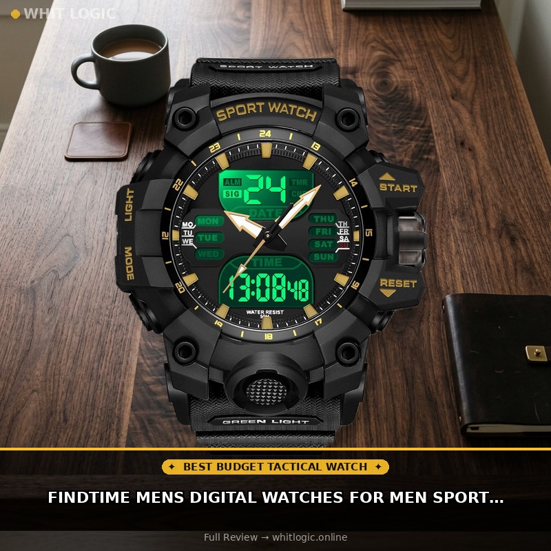 findtime Mens Digital Watches for Men Sport Tactical Watch Outdoor Military Large Face 5ATM Waterproof Watch Stopwatch Countdown Alarm LED Backlight Shockproof Watches for Men