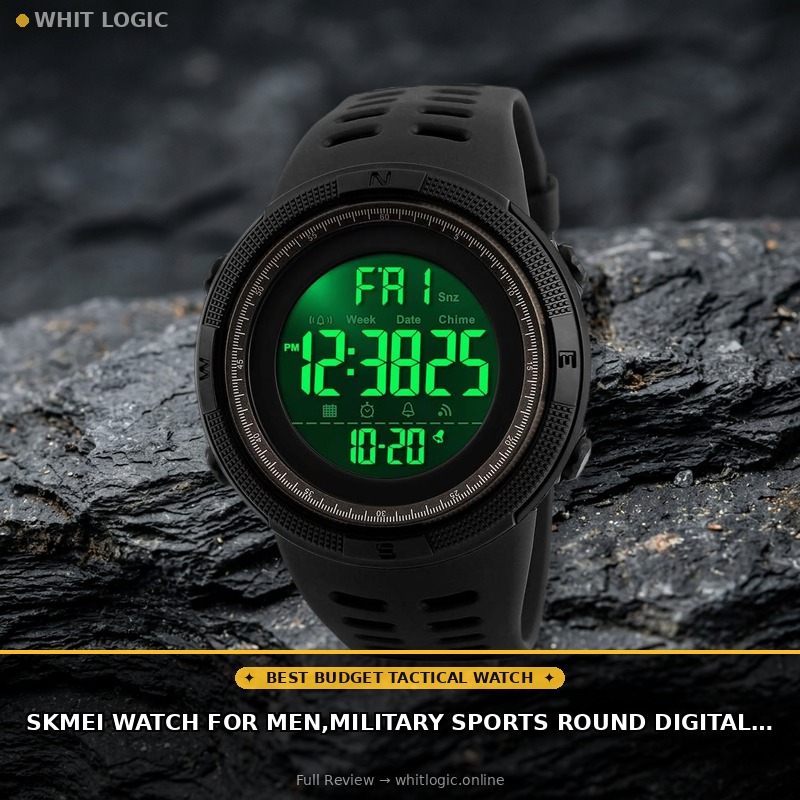 SKMEI Watch for Men,Military Sports Round Digital Watch with Waterproof Led Light Stopwatch Countdown Date Alarms Chronograph
