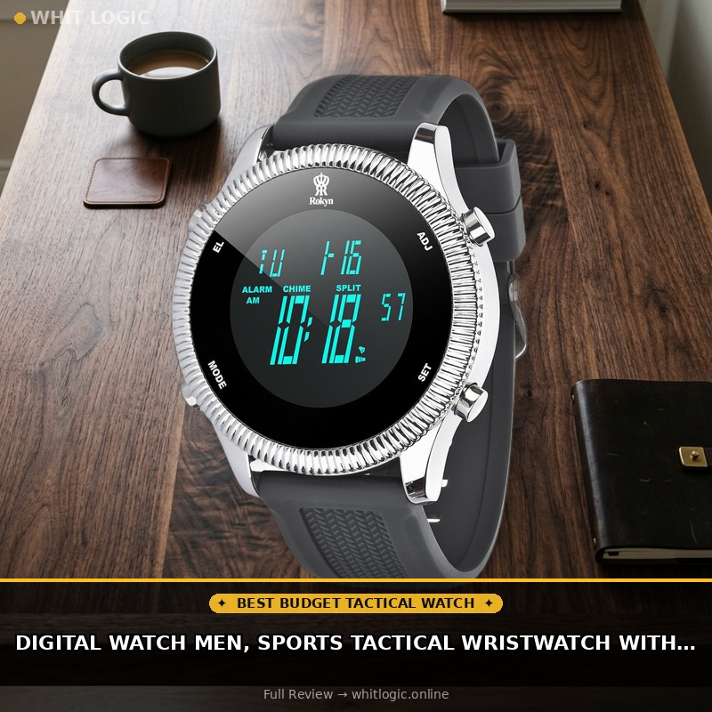 Digital Watch Men, Sports Tactical Wristwatch with Waterproof, Alarm, LED Luminous & Stopwatch - for Outdoor & Daily Work Use