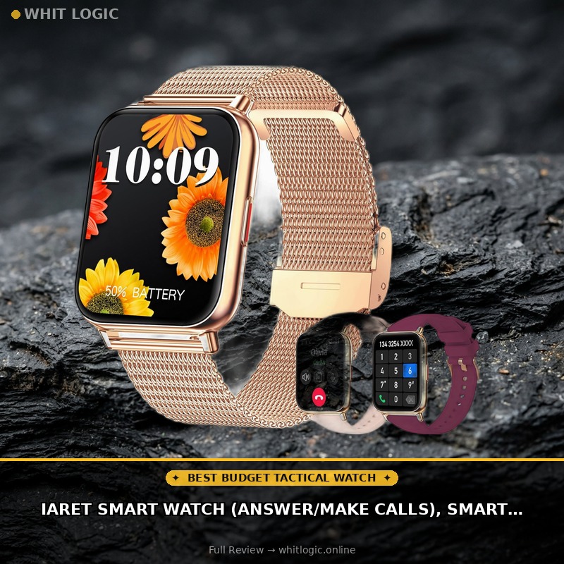 Iaret Smart Watch (Answer/Make Calls), Smart Watches for Women, Fitness Tracker with Heart Rate Sleep Monitor Pedometer Calories, Waterproof Fitness Watch for Android iPhone (Rose Gold)