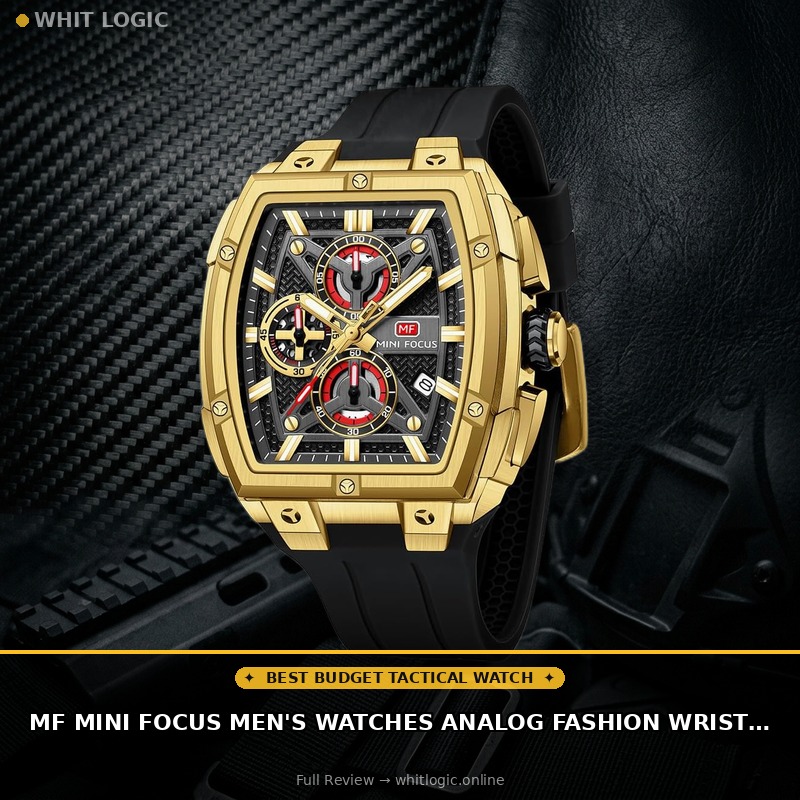 MF MINI FOCUS Men's Watches Analog Fashion Wrist Watch, Skeleton Tonneau Watches for Men with Chronograph,Ideal for Sports Enthusiasts and Daily Wear
