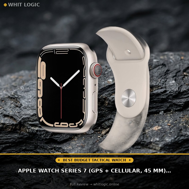 Apple Watch Series 7 (GPS + Cellular, 45 MM) Starlight Aluminum Case with Starlight Sport Band (Renewed)