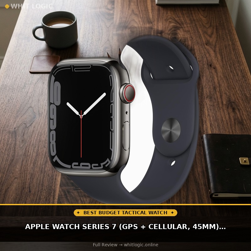 Apple Watch Series 7 (GPS + Cellular, 45MM) Graphite Stainless Steel Case with Midnight Sport Band (Renewed)