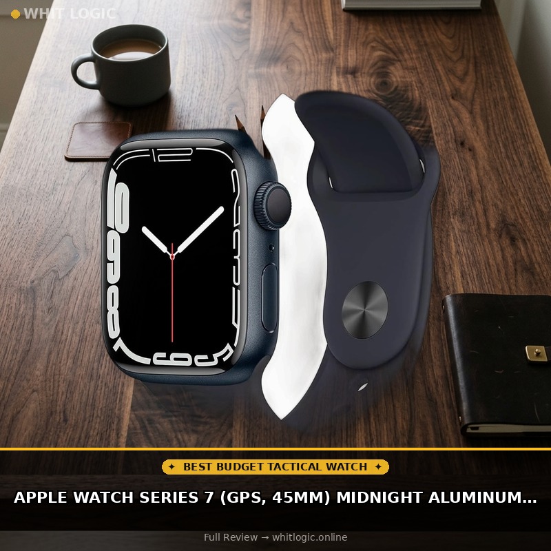 Apple Watch Series 7 (GPS, 45mm) Midnight Aluminum Case with Midnight Sport Band (Renewed)