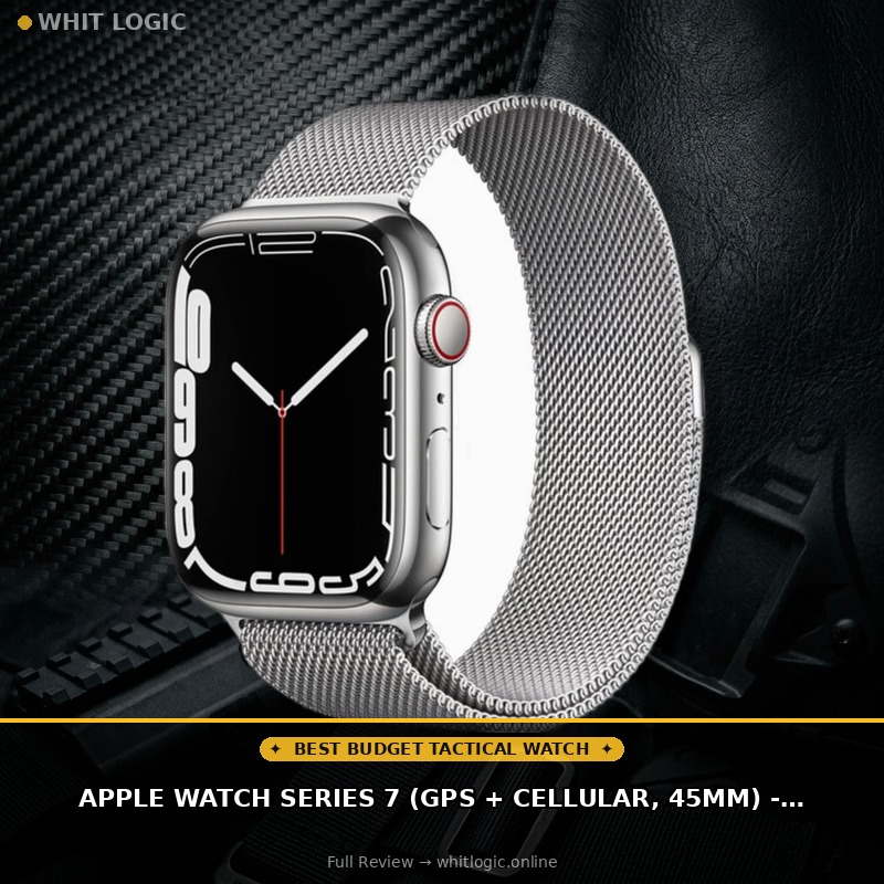 Apple Watch Series 7 (GPS + Cellular, 45MM) - Silver Stainless Steel Case with Silver Milanese Loop (Renewed)
