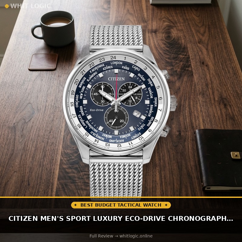 Citizen Men's Sport Luxury Eco-Drive Chronograph Watch, 12/24 Hour Time, Date, 100 Meters Water Resistant, Stainless Steel