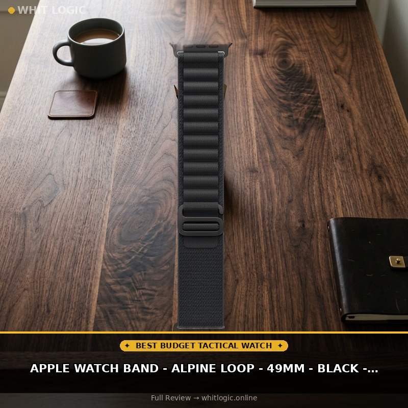 Apple Watch Band - Alpine Loop - 49mm - Black - Large - Black Titanium Finish