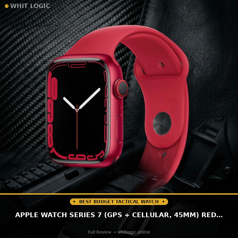 Apple Watch Series 7 (GPS + Cellular, 45mm) Red Aluminum Case with Red Sport Band (Renewed)