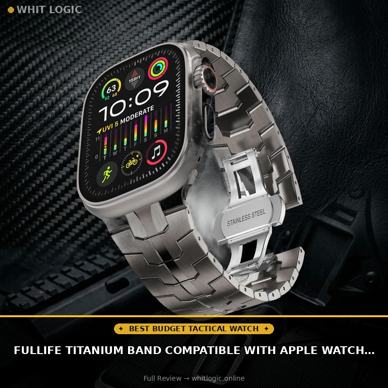 FULLIFE Titanium Band Compatible with Apple Watch Ultra 3/2/1 Bands 49mm for Men, Durable Lightweight Titanium Metal Strap for iWatch Series 11/10 46mm, 9/8/7 45mm, SE3/6/5/4 44mm, 3/2/1 42mm