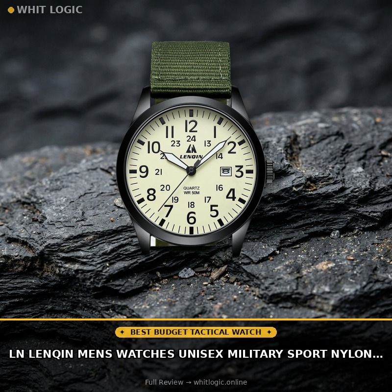 LN LENQIN Mens Watches Unisex Military Sport Nylon Strap Stylish Luminous Fashion Analog Quartz Watch for Men Waterproof Army Tactical Casual Wristwatch