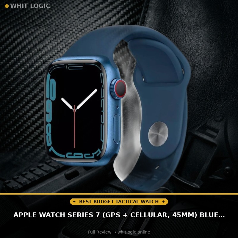 Apple Watch Series 7 (GPS + Cellular, 45mm) Blue Aluminum Case with Abyss Blue Sport Band, Regular (Renewed)