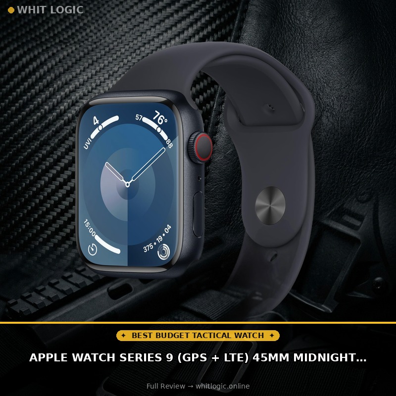 Apple Watch Series 9 (GPS + LTE) 45MM Midnight Aluminum Case Black Sport Band (Renewed)