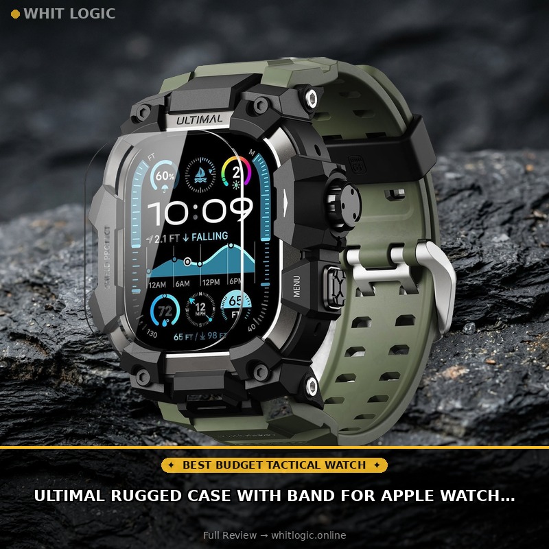 ULTIMAL Rugged Case with Band for Apple Watch 49mm,Compatible with Apple Watch Ultra 3/2/1, Military Grade Shockproof Bumper Cover for iWatch Tactical Band Men (Army Green, 49mm)