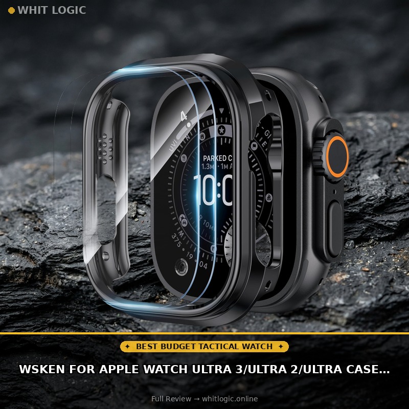 WSKEN for Apple Watch Ultra 3/Ultra 2/Ultra Case with Screen Protector 49mm - Military Grade Shockproof Cover with 2 Pack Scratch Resistant Tempered Glass, Lightweight Rugged Bumper for iWatch