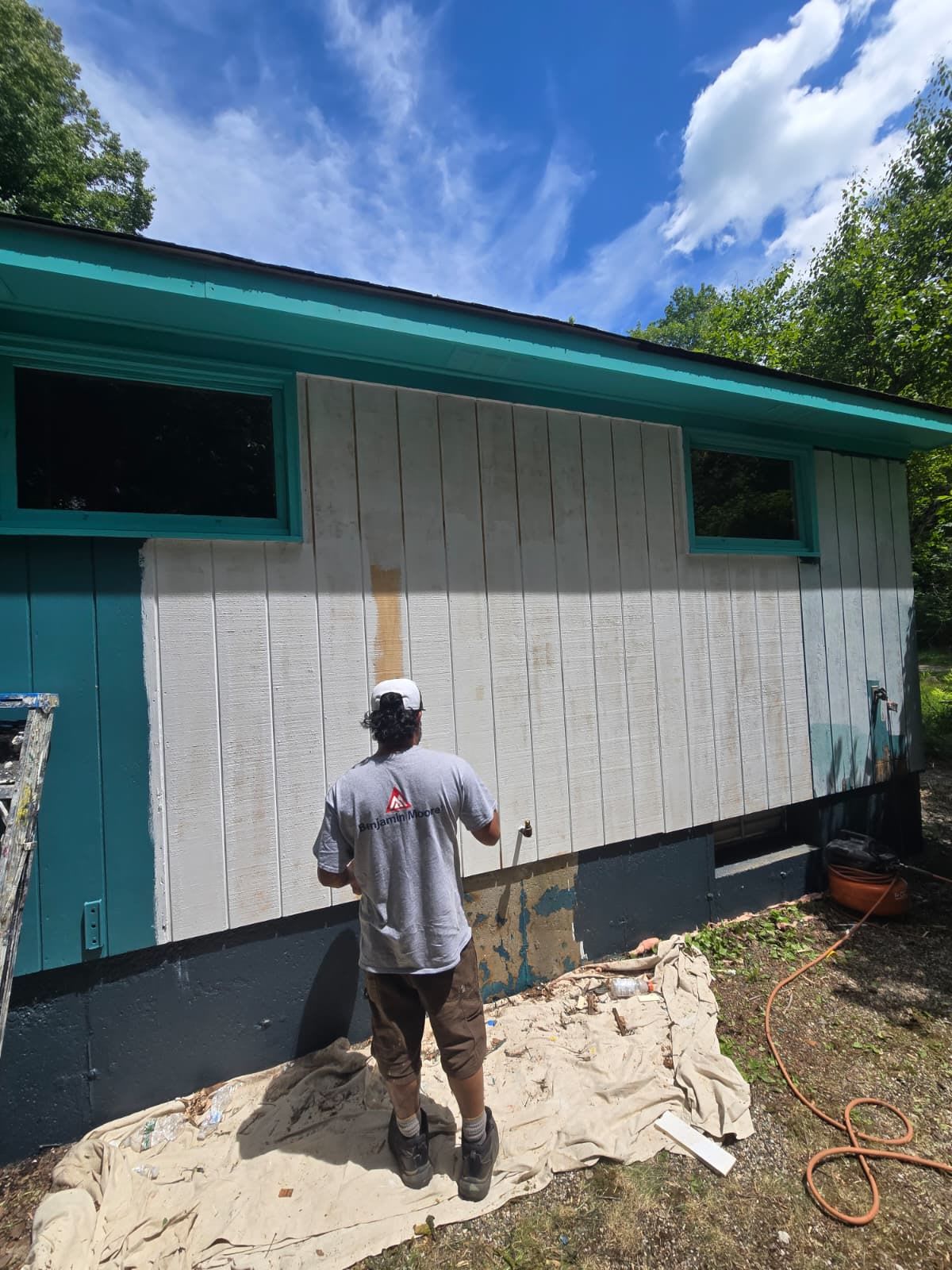 Premium Exterior Wood Restoration with Benjamin Moore Woodluxe - after