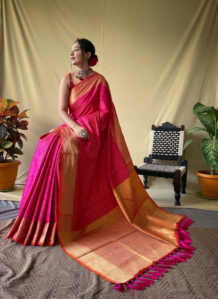 Leri Vol 2 Pure Patola Silk Saree with Meenakari & Rich Pallu — photo 1